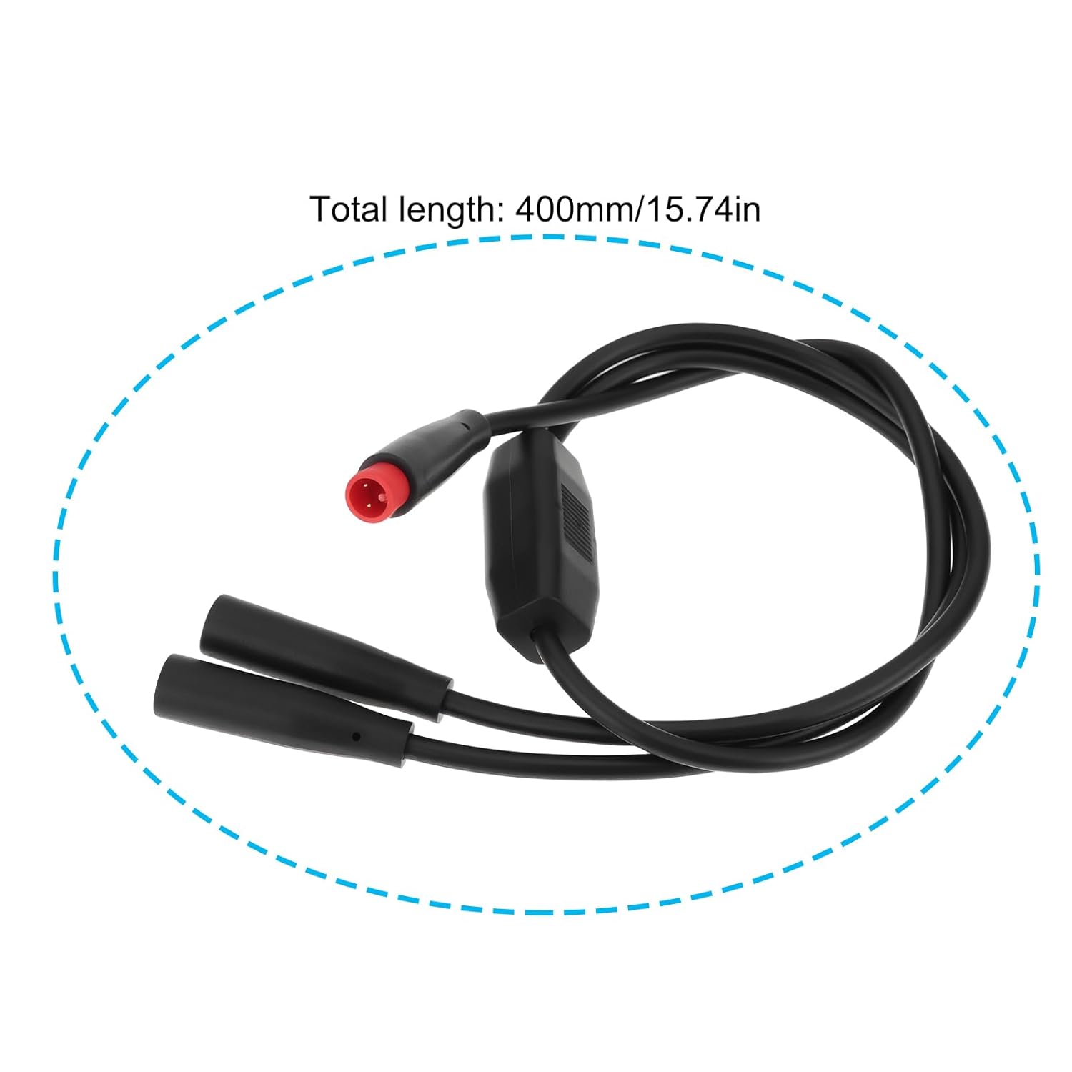 EMSea 2Pcs 2 Pin Bike Extension Cable M6 Male to Female Splitter Cable 40cm for Electric Bike Sensor