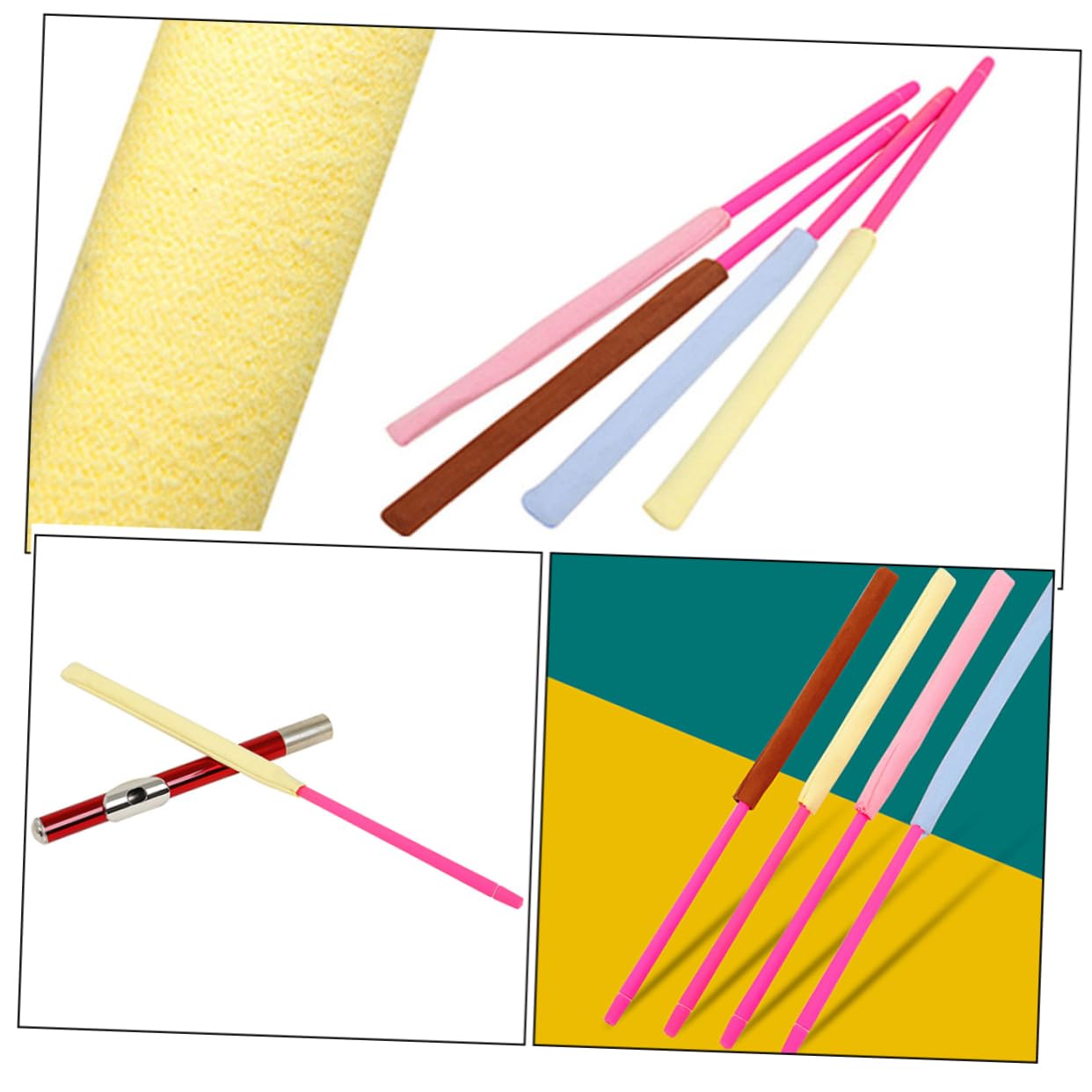 BESTonZON 6piezas Flute Cleaning Stick Varilla De Limpieza Para Flauta y Clarinete Accesorio Profesional De Limpieza Compacto y Práctico Material Seguro Superficie Incluye Paño