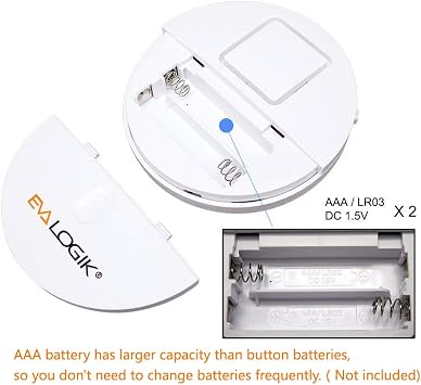 EVA LOGIK Modern ultra-thin window alarm, loud, with 120 dB alarm and vibration sensor, compatible with almost any window, glass break alarm, perfect for home, office, dorm room - 4 packs