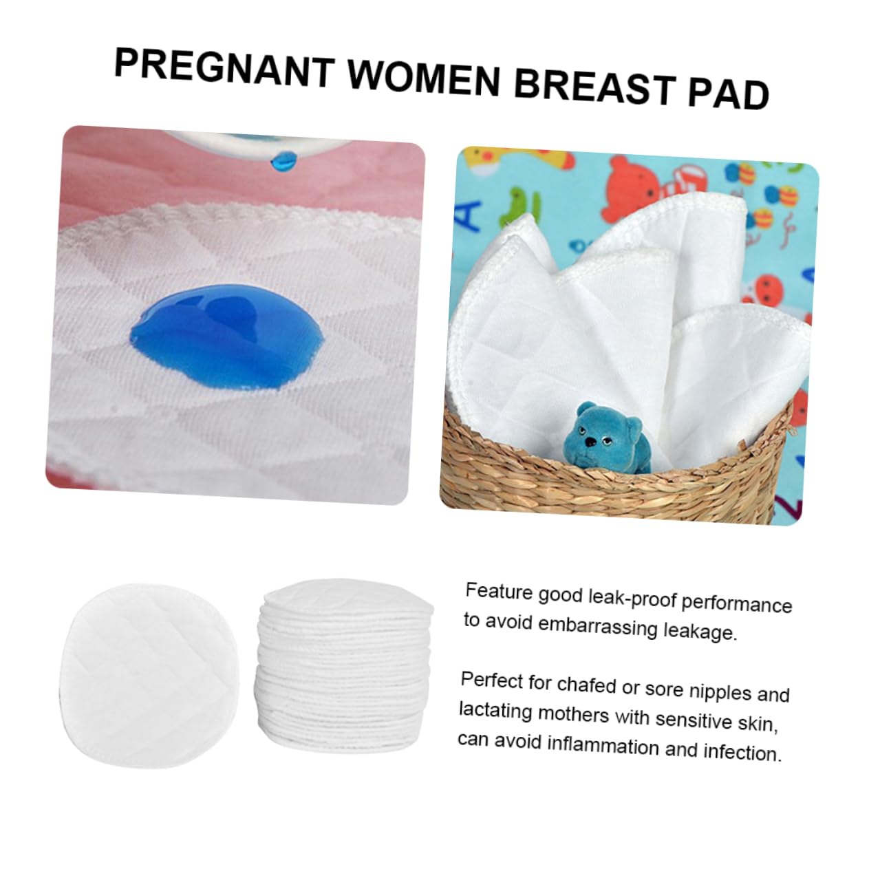 16Pcs Reusable Breastfeeding Pads Washable Leak Nursing Mats for Lactating Mothers Comfortable and Skin Friendly Breast Pads for Protection