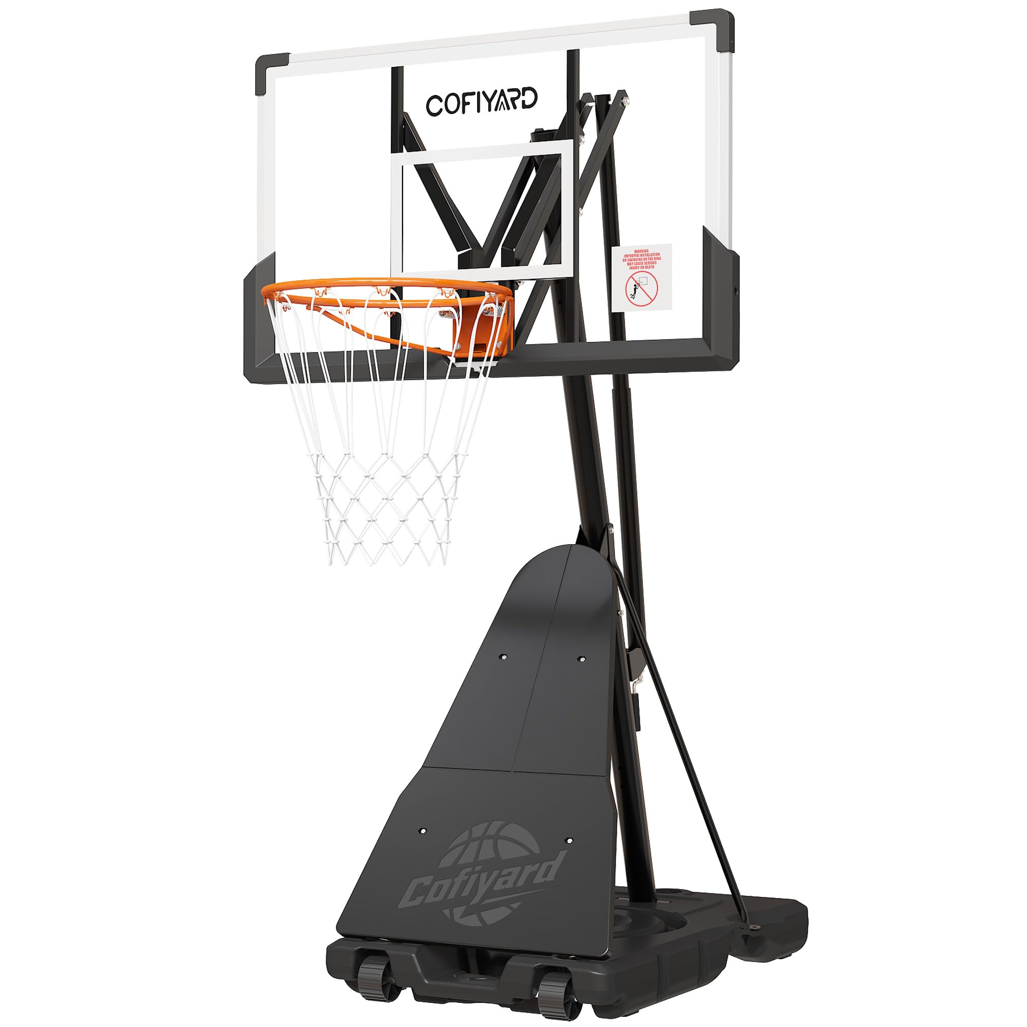Cofiyard Basketball Hoop 44/48/54 Inch with Sandbag Adjustment 5.25-10FT