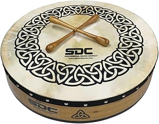 ALL NATURAL BODHRAN DRUM Irish Celtic 18 Inch Free CASE and 2 Tippers
