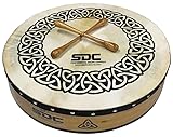 DEURA ALL NATURAL BODHRAN DRUM Irish Celtic 18 Inch Free CASE and 2 Tippers