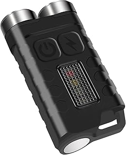 V3 Mini Powerful EDC Keychain Flashlight with Magnet and Red UV Blue Light,Super Bright 900LM,Rechargeable IP65 Waterproof and 12 Light Modes for Adventure Camping and Outdoor and Indoor Use