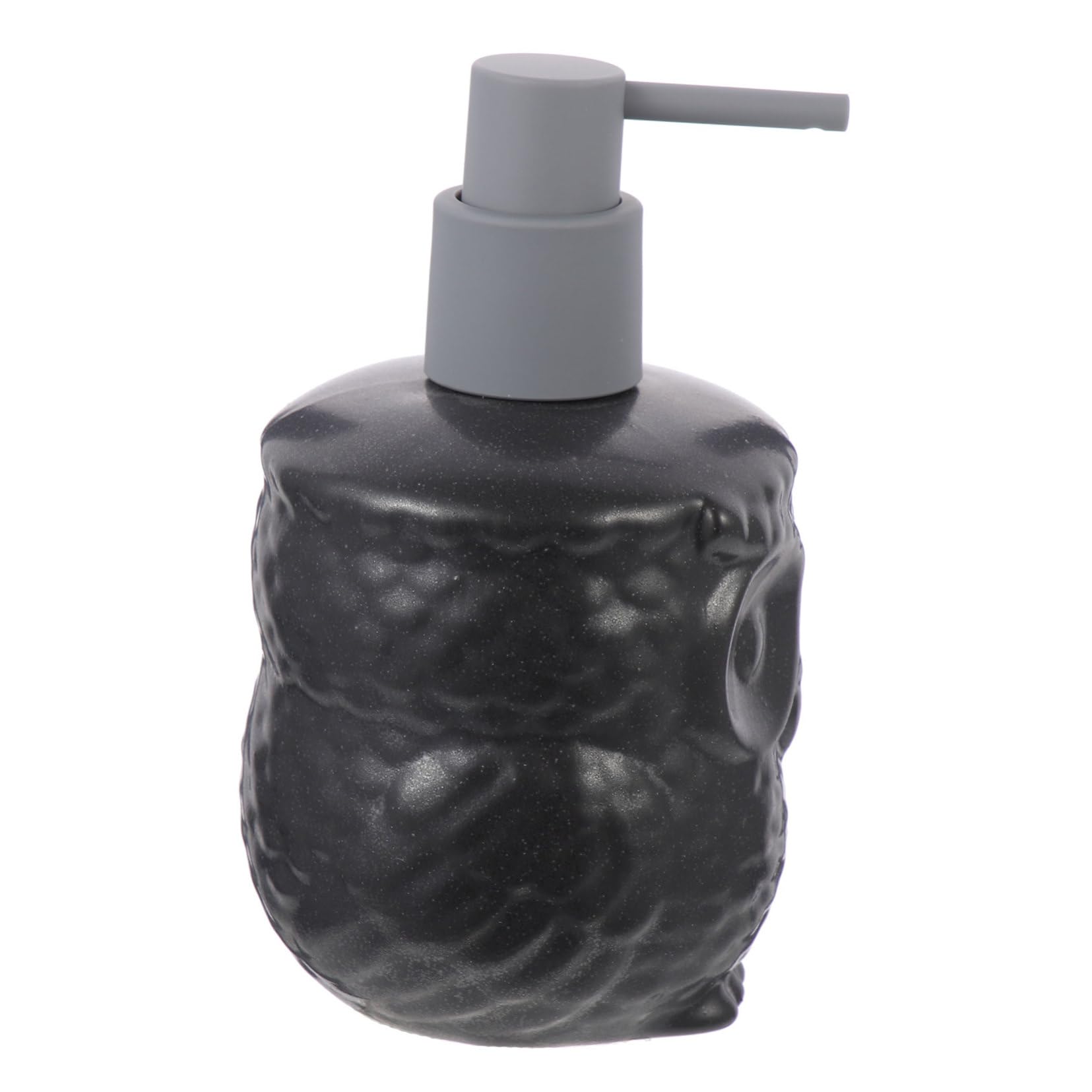 Anneome Schwarzer 440ml Keramik Seifenspender im Cartoon Eulen Design Leichter Lotionbehälter mit Pumpe Einfach zu Bedienen für Zuhause und Reisen