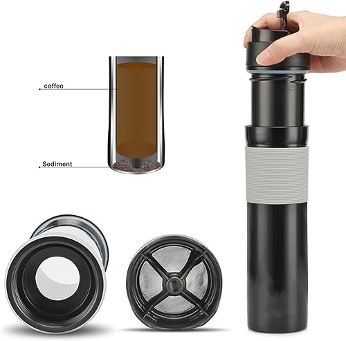 Miniatura 2 de Cafetera de viaje portátil de prensa francesa, a prueba de fugas y prensa de café ligera con recipiente