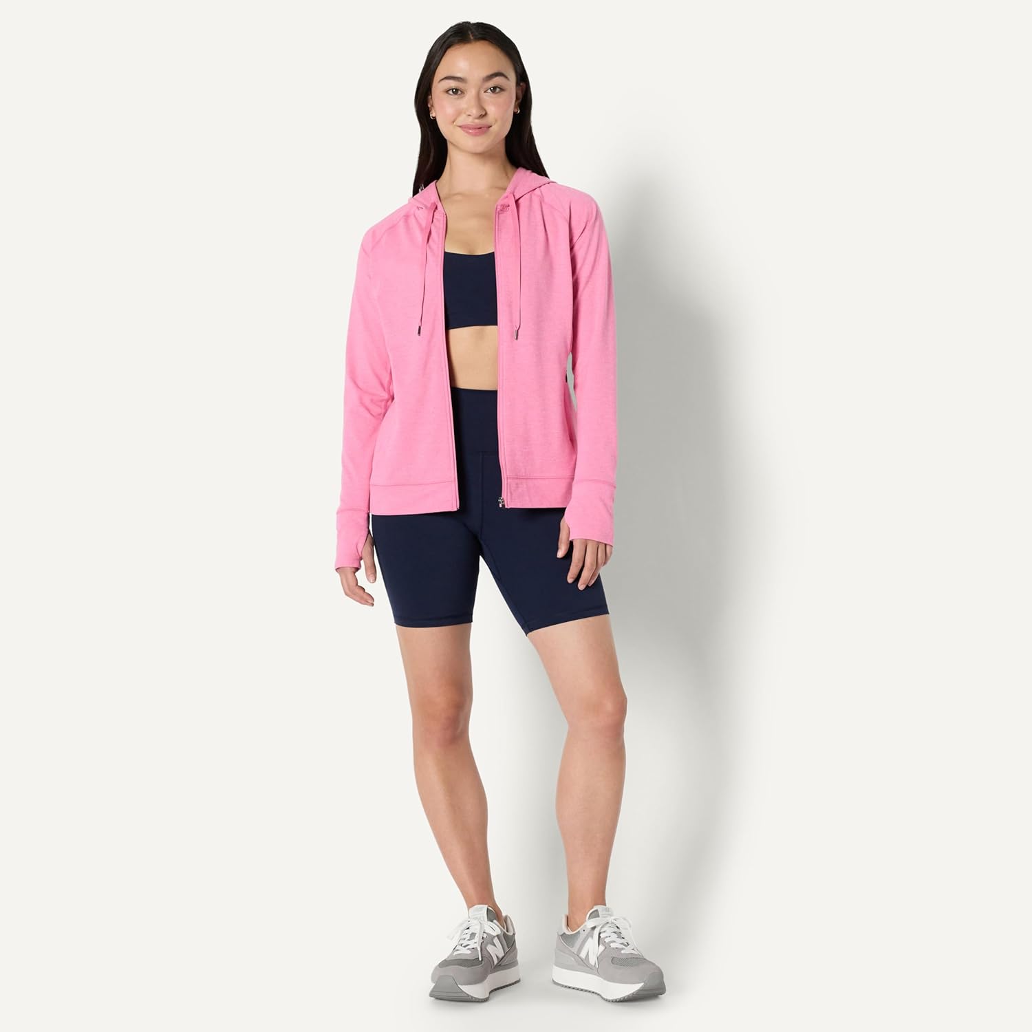 Amazon Essentials Women's Athletic Soft Performance Lightweight Zip Up Workout Hoodie Jacket, Space Dye - Image 5