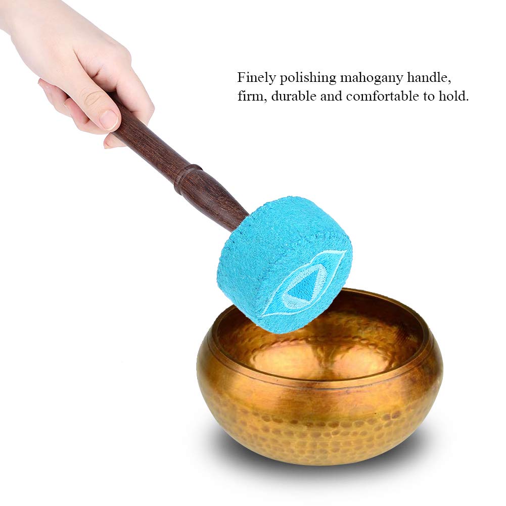 Maillet pour Bol Chantant Tibétain, Fabriqué à La Main, Bois Dur avec Feutre, Bleu Clair, Fournitures Bouddhistes