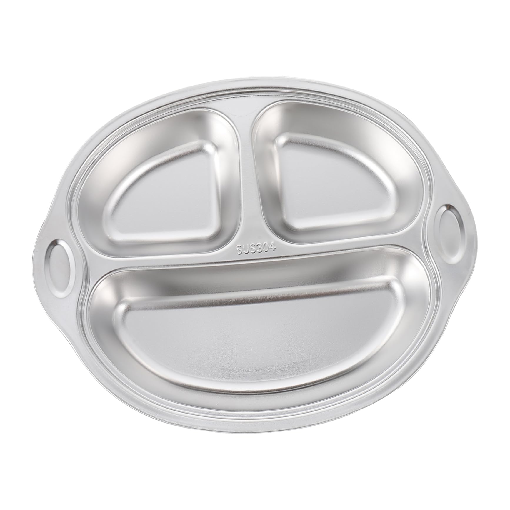 Unomor Stainless Steel Divided Plate Cartoon Design Food Tray for School and Home Easy to Clean Compartment Plate for Lunch Tray for Boys