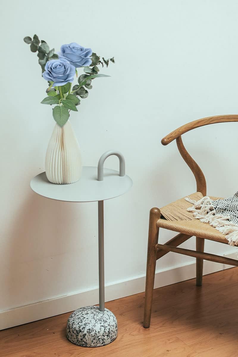 LVEFIT Artificial Rose Flower Artificial Flowers Flower with Long Stem Silk Roses Bouquet for Wedding Bridal Shower Party Home Decoration (Dusty Blue, 12 Pcs) - Image 7