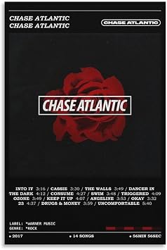 ZANLIART Chase Atlantic Black Album Cover Canvas Print Music Poster for Room Aesthetic Unframe12x18inch30x45cm