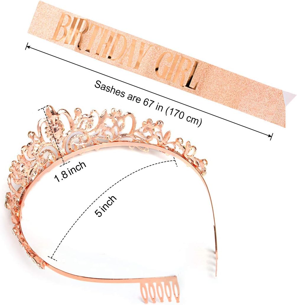 COCIDE Birthday Sash & Tiara Set - Rhinestone Tiara & Sash for Women's Birth Party Decoration Kit - Image 7