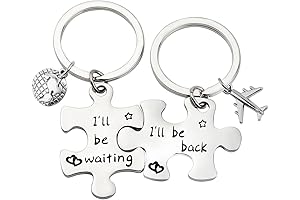 Long Distance Relationship Puzzle Keychain Set - A Sweet and Sentimental Gift