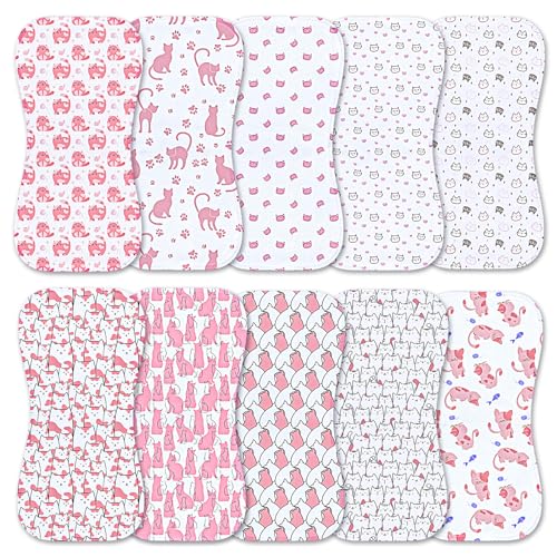 Image of Benoxine 10-Pack Burp Cloths for Baby Boys and Girls - Organic Baby Burp Cloth,Baby Washcloths, Burp Rags, Large Neutral Burp Clothes for Newborn