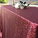 LQIAO Burgundy Sequin Tablecloth Sequin Fabric,120x200cm,More Size Options 50x80in