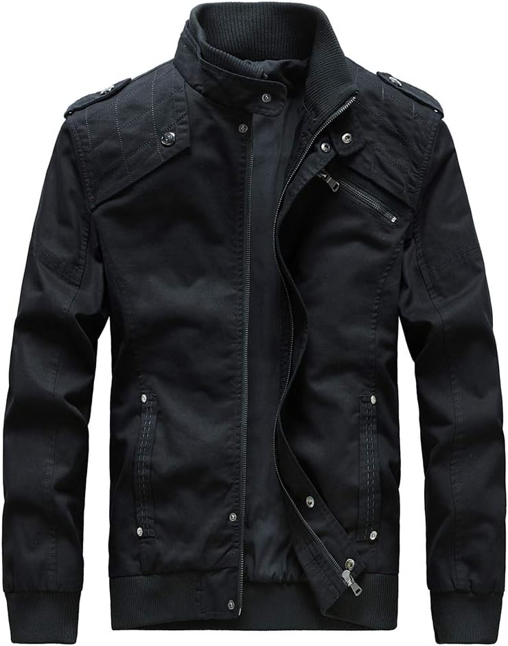 Men's Casual Winter Cotton Military Jackets Outdoor Full Zip Army Coat