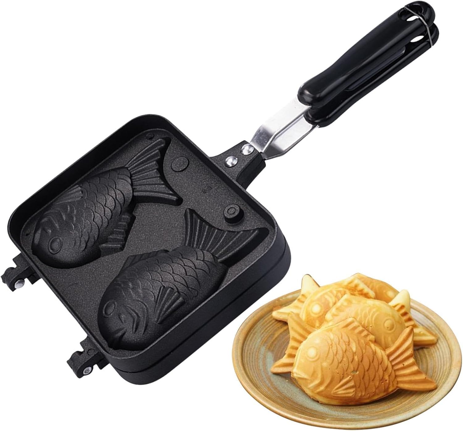 Taiyaki Fish Shape Cake Pan Taiyaki Japanese Waffle Iron Pan Machine