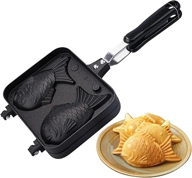 Taiyaki Fish Waffle Maker Machine - Taiyaki Waffle Iron Pot Machine - Home Cooking Fish Shaped Hotcake Maker for Anko, Chocolate, Tuna, Jam, Peanut Butter