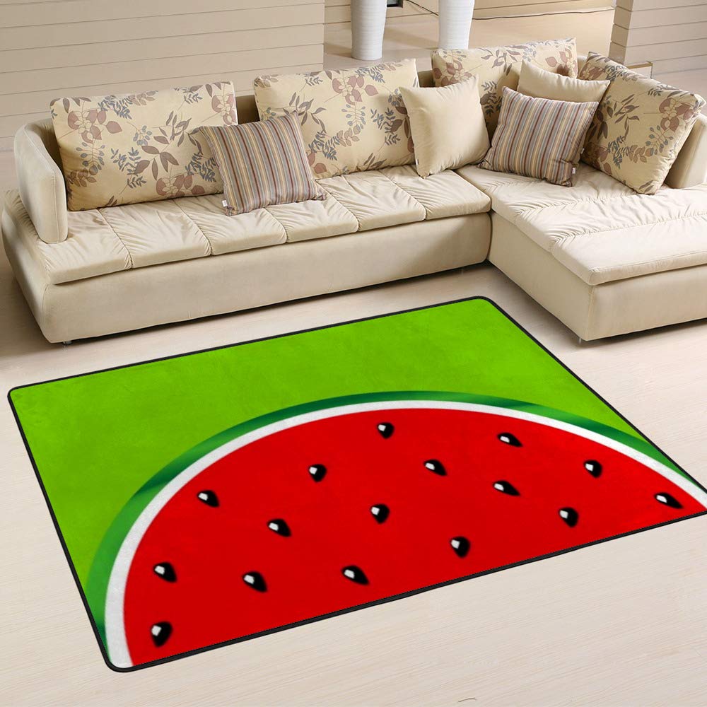 Tapis de grande taille pastèque pour isoler les pieds du sol froid du salon