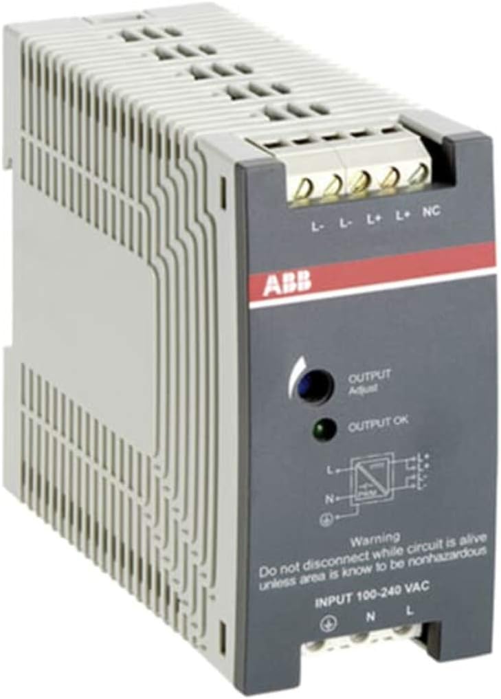 ABB CP‑E 24/2.5 DIN Rail Power Supply • 24V DC Power Supply at 2.5 A (60 W) • Wide Input 85–264 VAC / 90–375 V DC • Adjustable 24–28 V Output • 40.5 mm Width