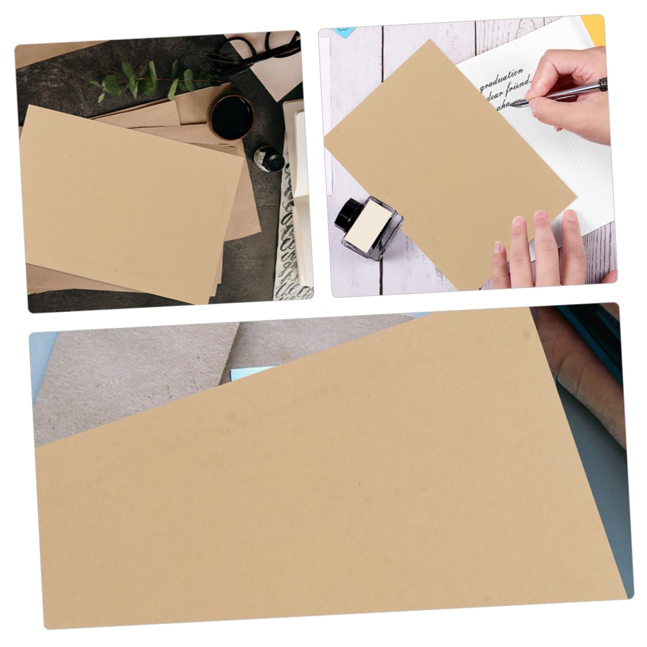 Tofficu Vielseitiges Schreibpapier Vintage Briefpapier aus Braunem Kraftpapier 100 Blatt A4 160g/m² Elegantes Retro Papier für Briefeschreiben und Basteln