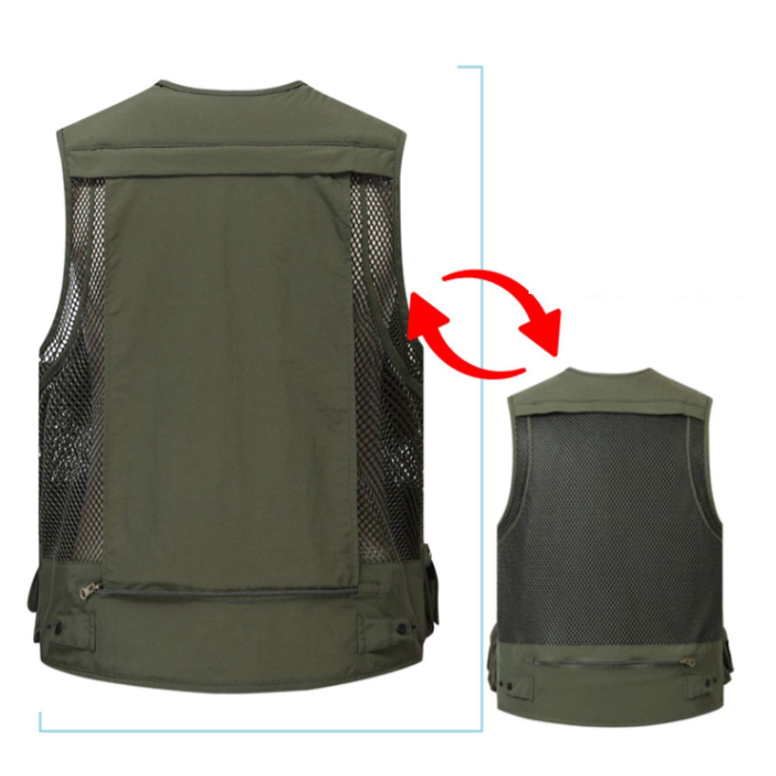 Chaleto Militar GAOHONGMEI Hombre - Múltiples Bolsillos, Algodón, Verde Ejército