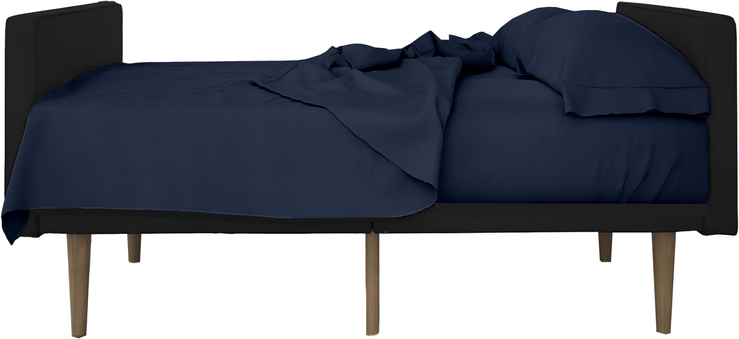 Sleeper Sofa Bed Sheets - 4-Piece Set, Queen Size - 6" Deep Pocket Ultra-Soft Microfiber, Double Brushed, Wrinkle-Resistant - Solid Navy Blue