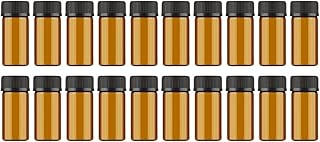 Cabilock 20piezas Botellas De Vidrio Miniaturas De Color Marrón Oscuro Vacíos Para Aceites Esenciales Químicos y Perfumes Tapa Tapón Orificio
