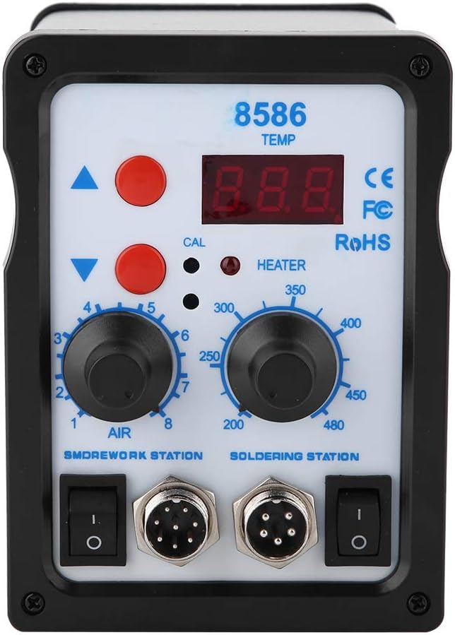 8586 2 in 1 Digital Soldering Iron Hot Air Rework Station with Hot Air Gun & Soldering Iron Multiple Functions(U.S. regulations110V)