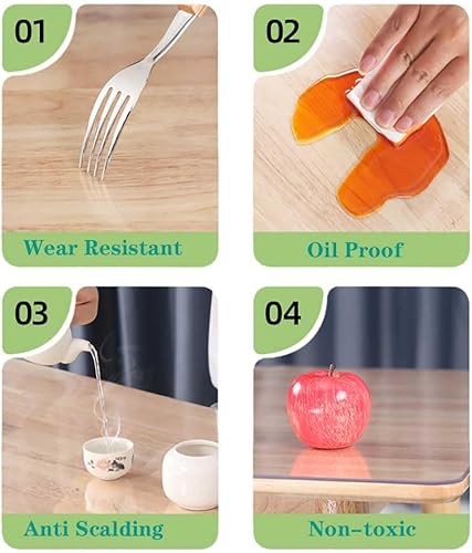 Miniatura 4 de Protector transparente para mesa, mantel personalizado de 0.069 pulgadas de grosor, tapete de plástico para escritorio, protector de vinilo