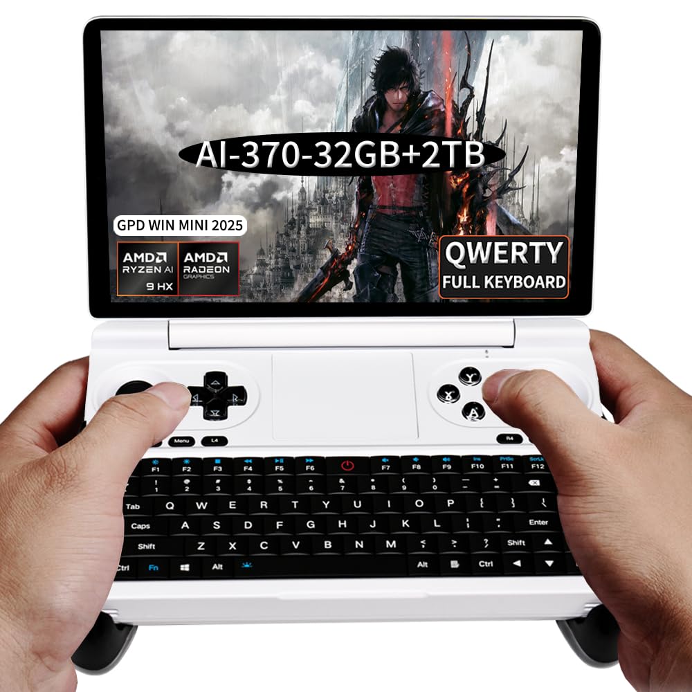 GPD Win Mini 2025 [White-AMD AI 370-32GB+2TB] 7 Inches Mini