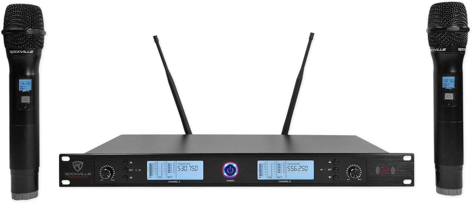 RockvilIe RWM3300UA Dual Handheld Microphones for Church Sound Systems