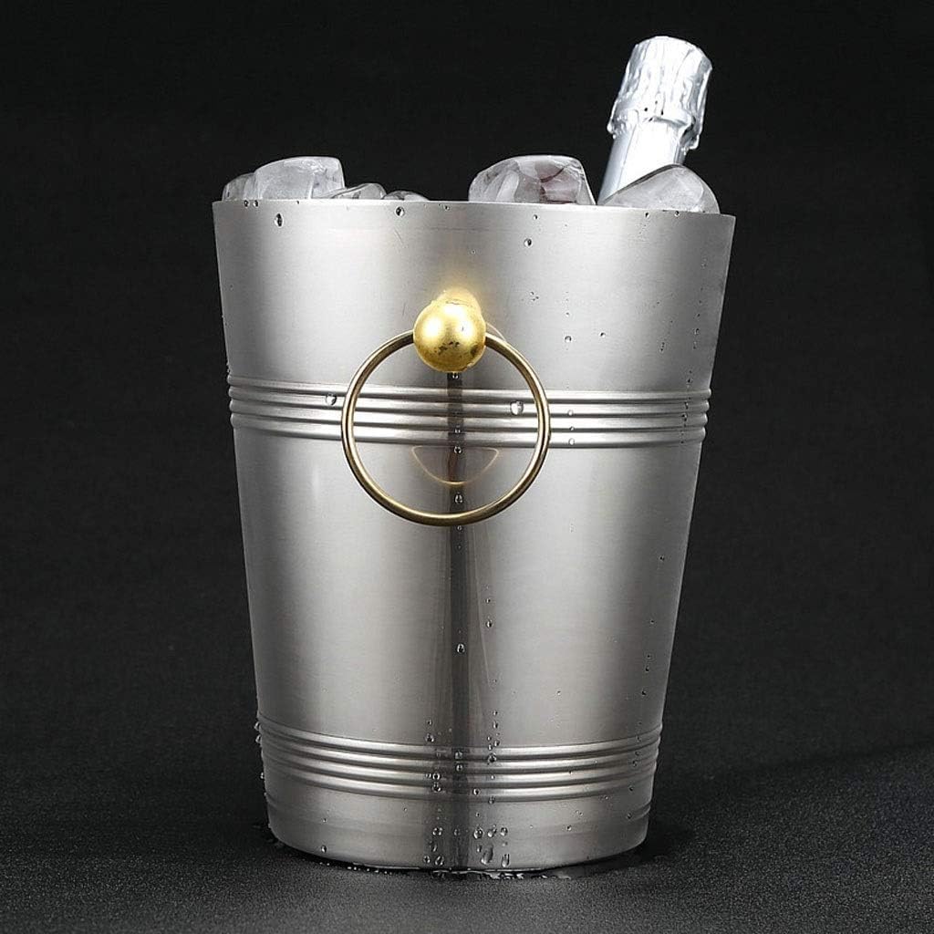 Cubitera Botella Vino Cubo de Hielo de 2,2 l, contenedor de Hielo de Acero Inoxidable para Vino, champán, Cerveza, Fiesta, Bar, Herramientas, Restaurante, Cubo para Bebidas Familiar