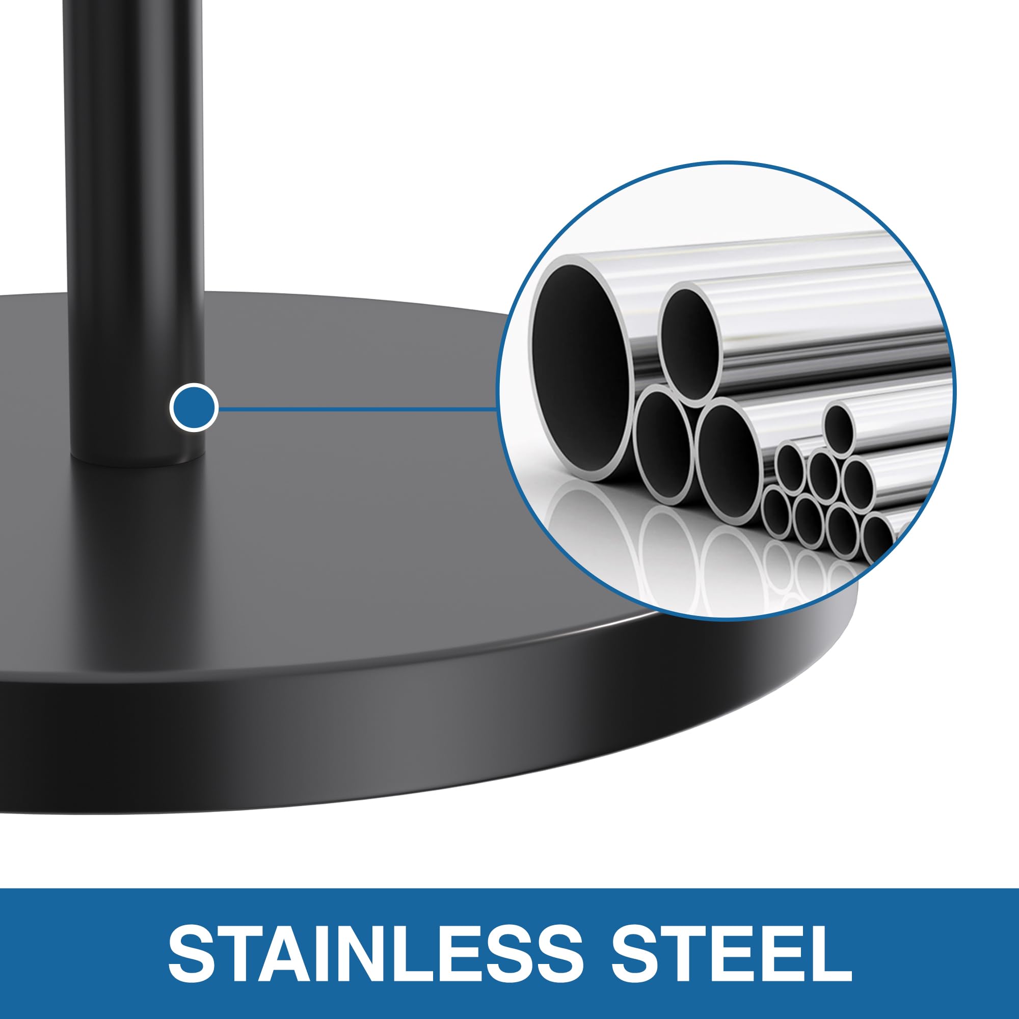 Toilet Roll Holder Free Standing: Black Toilet Paper Storage Holder Stand for 4-6 Spare Rolls - Bathroom Toilet Roll Dispenser - Image 4