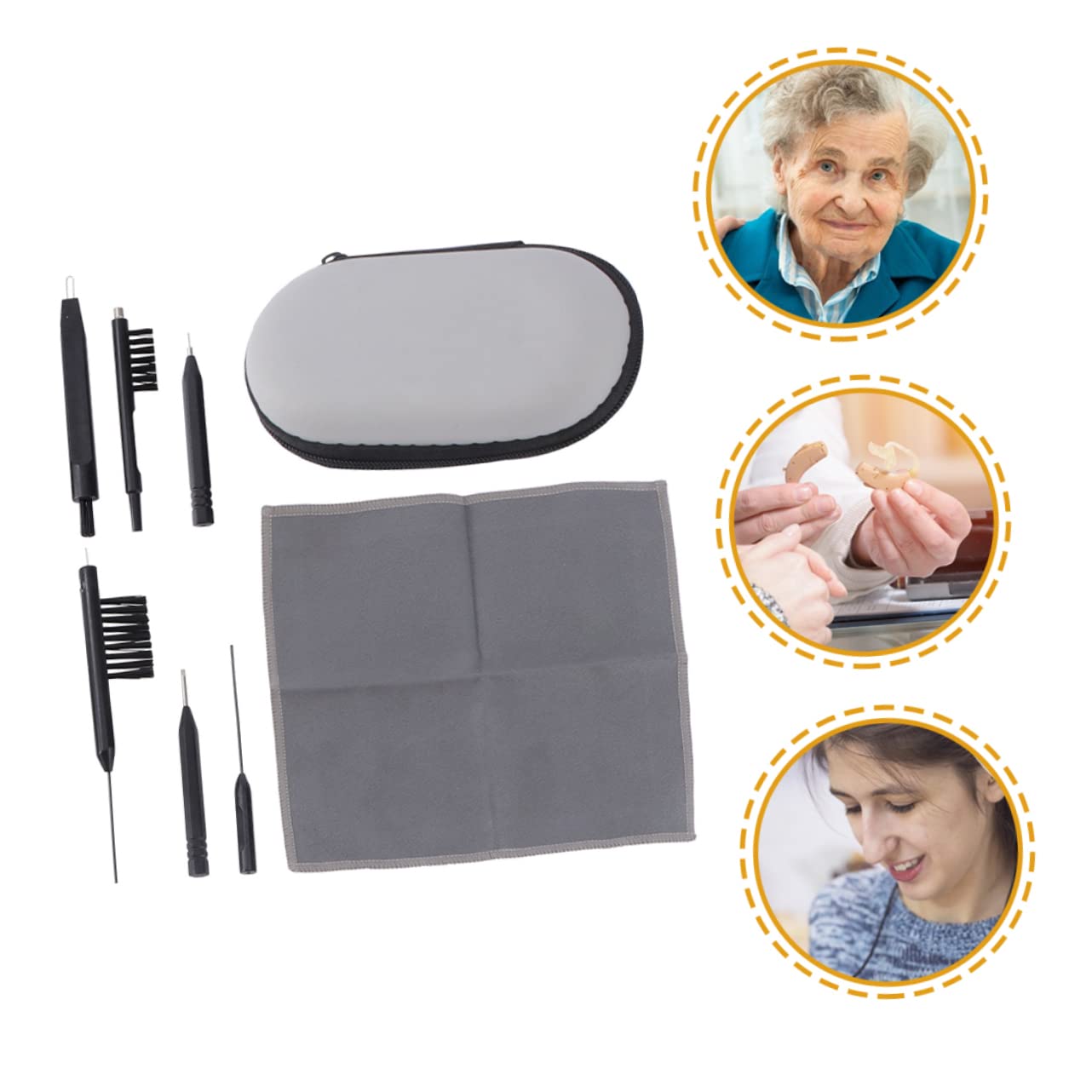 Healeved 5sätze Reinigungsset Für Teiliges Set Mit Reinigungsbürste Mikrofasertüchern Und Werkzeugen Praktisches Zubehör Für Pflege Von Hörgeräten Und Ohrstöpseln Farbe Zufällig