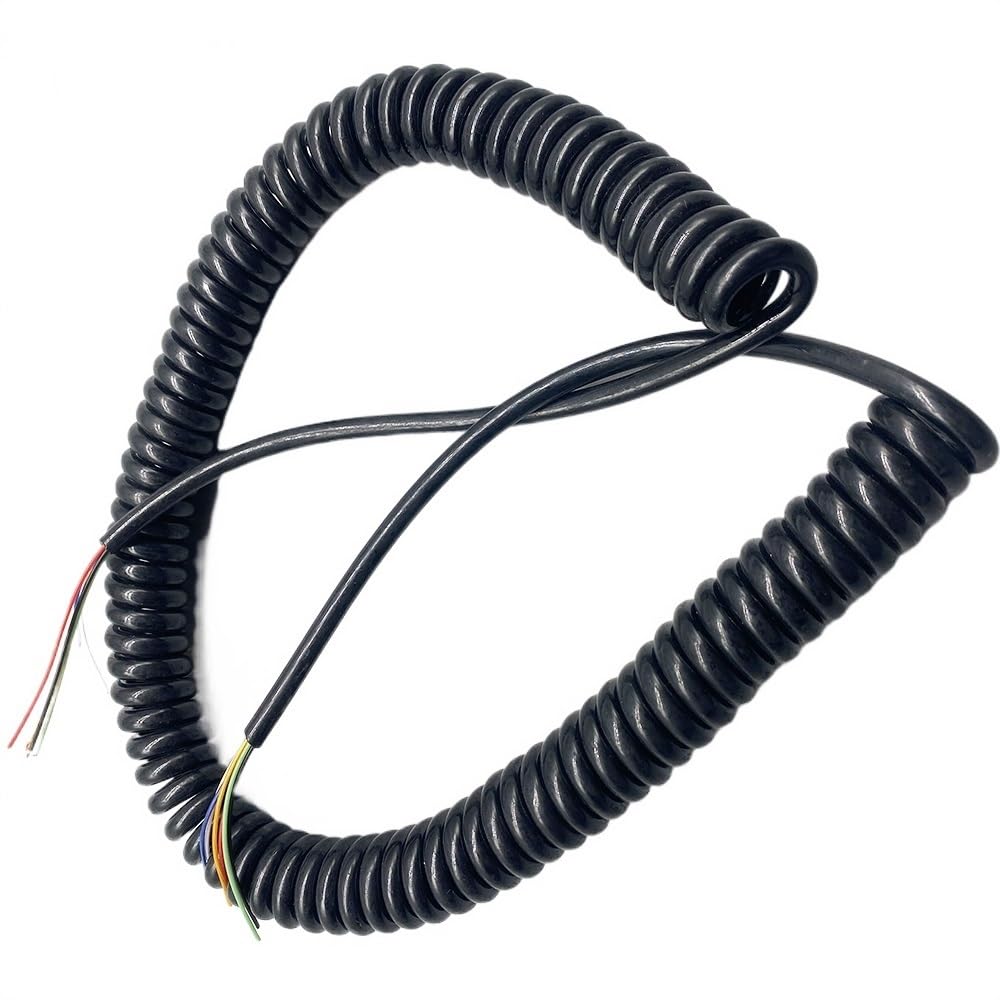 Sprężyna spiralna 8-żyłowy kabel spiralny, standardowa wtyczka, wytrzymałość, sprężyna, kabel sieciowy, wielożyłowy, elastyczny drut sprężynowy, zwijana szpula (rozmiar: Stretch 3,75 metra, kolor: 8