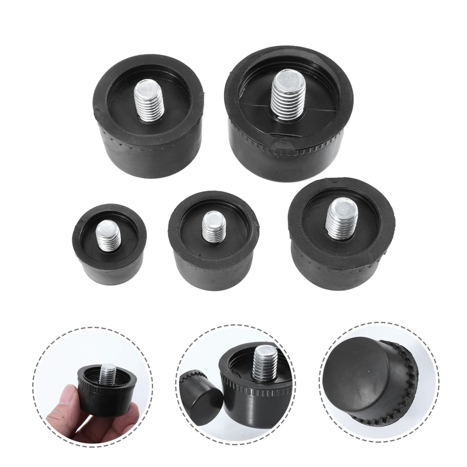 IWOWHERO Carpenter Hammer Replacement Parts 10pcs Mallet Hammer Heads Black 25mm/30mm/35mm/40mm/45mm Easy Install