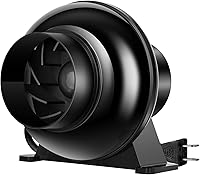 VIVOSUN D4 4 Inch Inline Duct Fan 195 CFM - Quiet 30dB HVAC Ventilation Blower for Grow Tents, Hydroponics, Attics & Kitchens