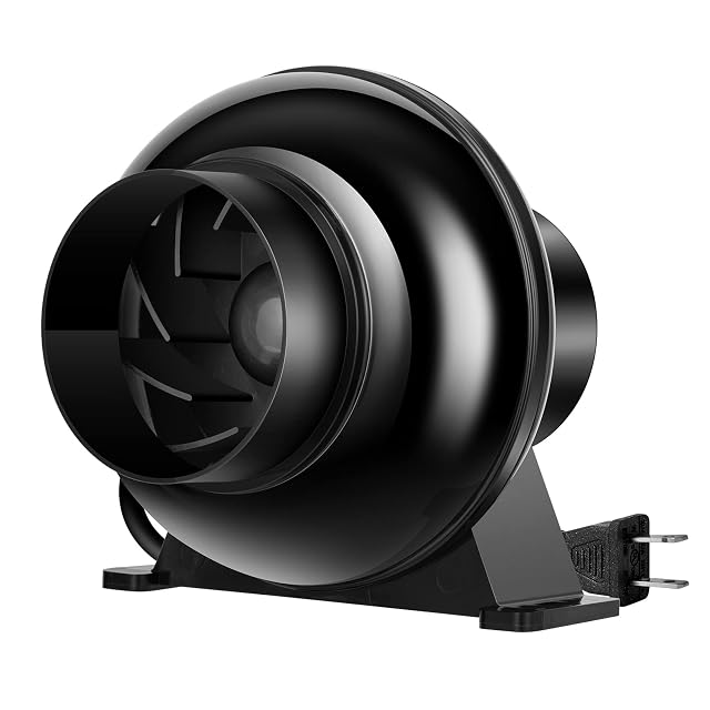 VIVOSUN D4 4 Inch 195 CFM Inline Duct Ventilation Fan HVAC Vent Blower for Grow Tent Attic Basements