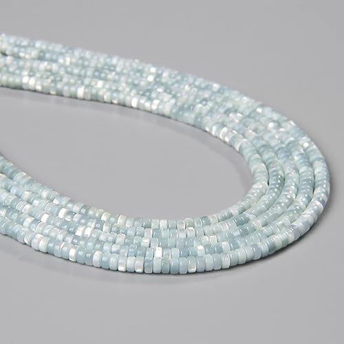 Miniatura 7 de Cuentas espaciadoras de tubo de cuentas de agua dulce naturales teñidas de madreperla sueltas para fabricación de joyas, 15.rondelle 0.118x0.197 in