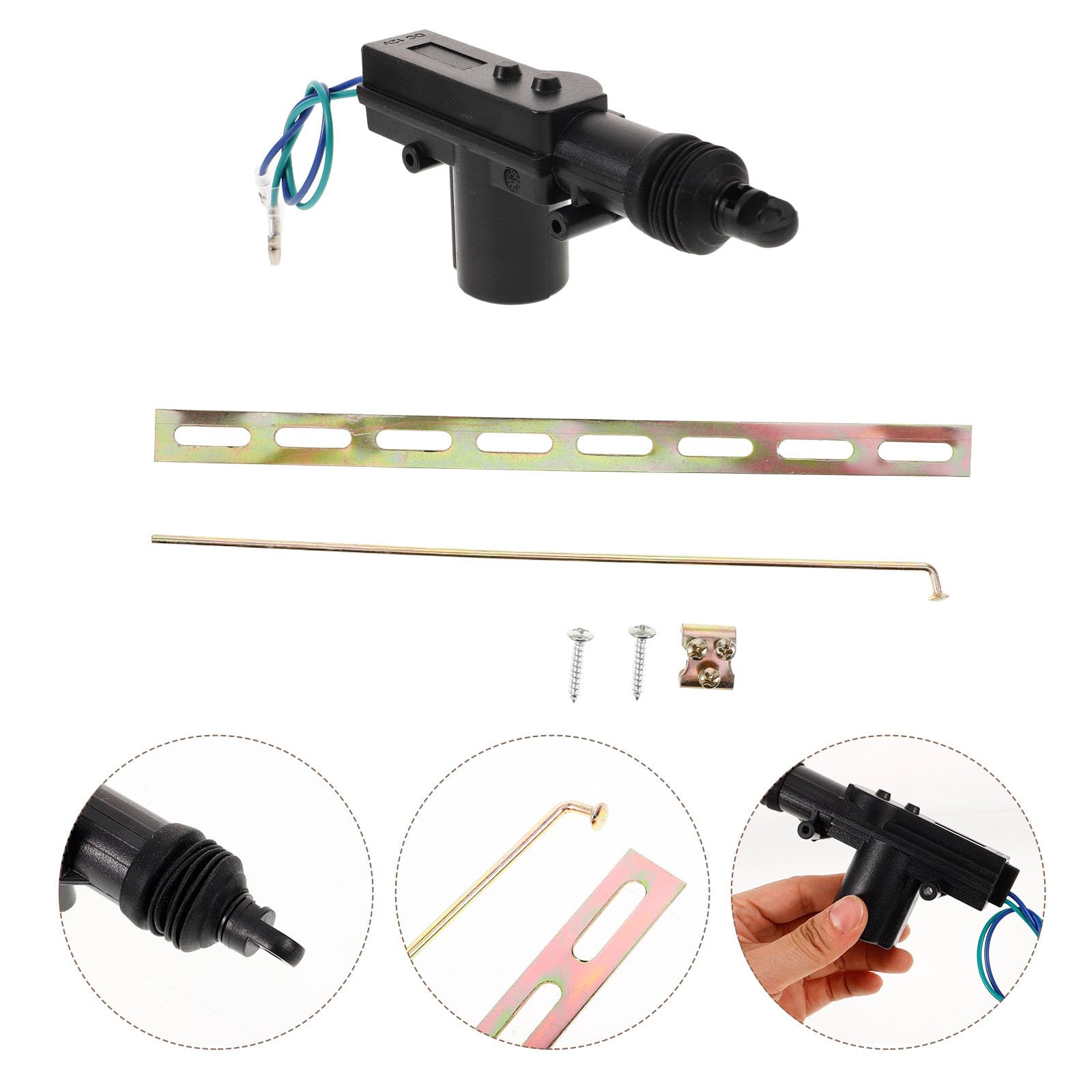 ULTECHNOVO Actionneur de Serrure de Porte Électrique 14x5,5x2,7 cm, Métal Robuste & Installation Rapide pour Verrouillage Centralisé Fiable, pour Voiture, pour Réparation Système de Sécurité