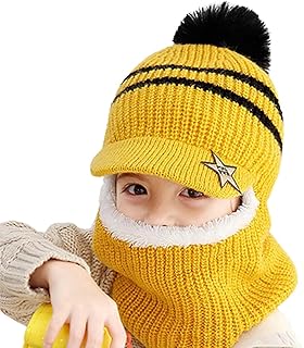 Nesloonp Baby,Clothing,Baby Boys 0-24m,Accessories,Hats & Caps Warm Knitted Beanie Hat Scarf Face Cover for Kids,Neck Winter Scarf,Hat Winter Hat Scarf Earflap Hood Scarves Toddler Boys Girls,Warm Knit Hat Toddler Scarf 3 in 1,Winter Accessories Set 2-5 Years Old