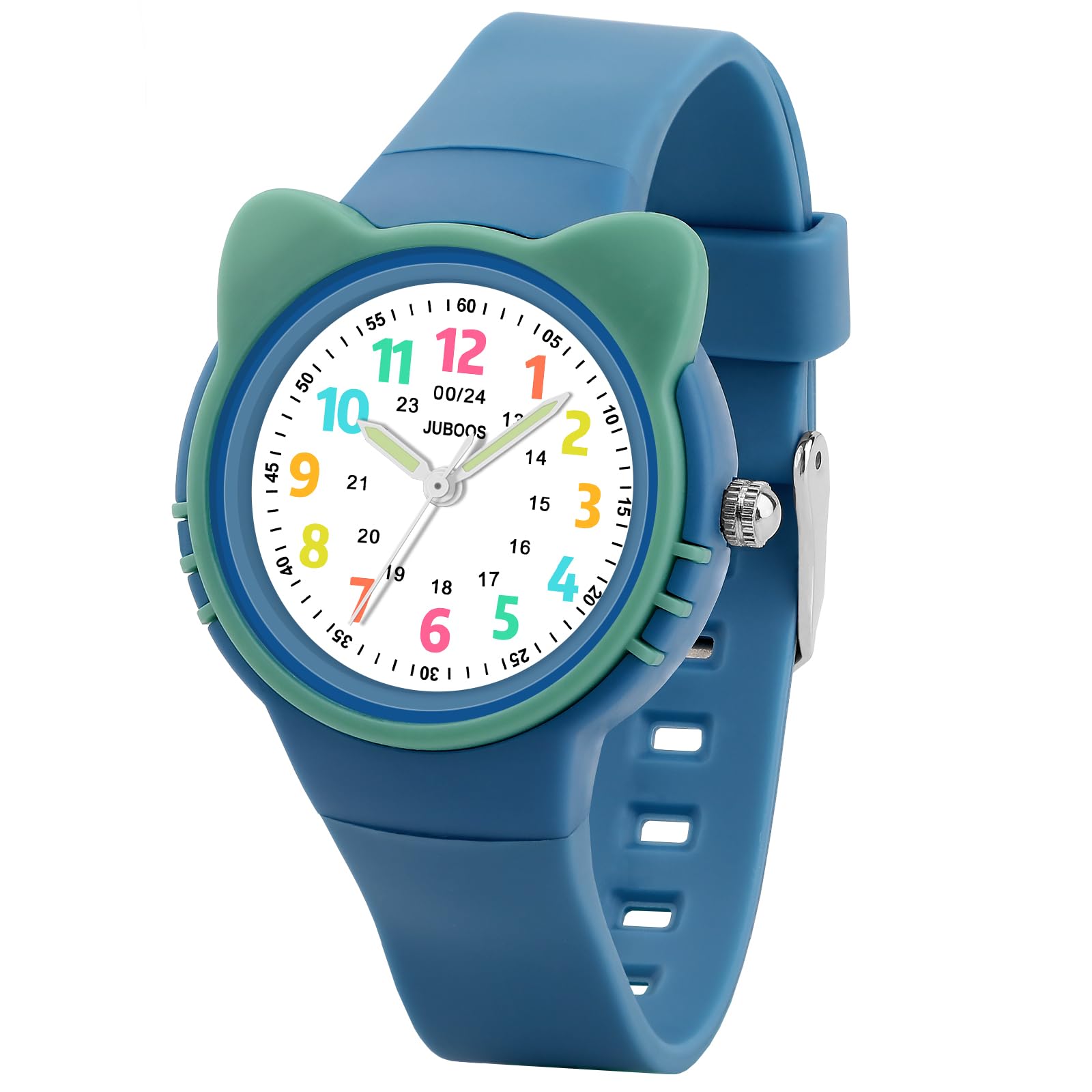 Juboos Analog Watch Boys Girls Learn Time 30ATM Watch Easy Read 4-12 Years Old Great Birthday Gift