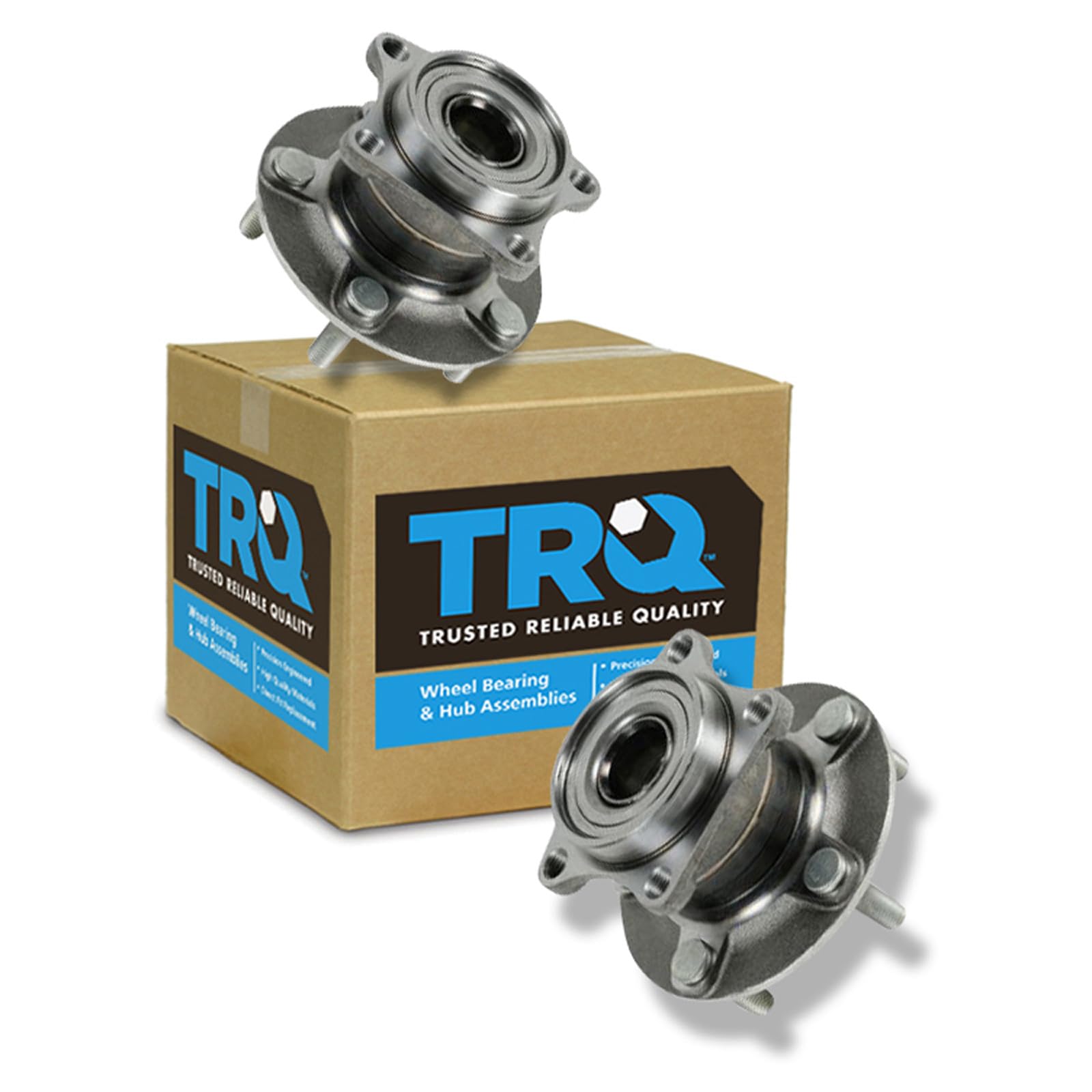 TRQ Rear Left and Right Wheel Bearing and Hub Assembly Set 2 Piece