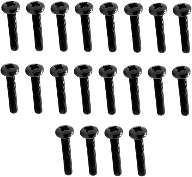 M4 x 10mm Black Monitor Wall Mount Bracket Phillips Screws Bolts for Samsung Philips Sony Toshiba LG JVC (Pack of 20)