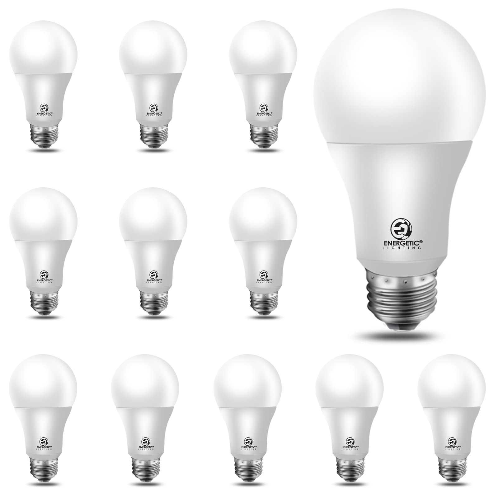 ENERGETIC SMARTER LIGHTINGENERGETIC SMARTER LIGHTING 12-Pack LED Light Bulbs 100 Watt Equivalent, Soft White 2700K, Non-Dimmable, 1500-1600 Lumens, 13.5W E26 LED Bulb, UL Listed
