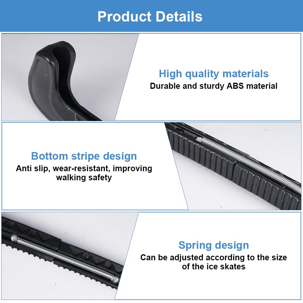 1 Par Protectores de Patines de Hielo, Protectores Patines Hielo Ajustables, Protectores de Palas para Patines sobre Hielo, Protectores Patines Hielo con Resorte, Accesorio para Patinaje Artístico