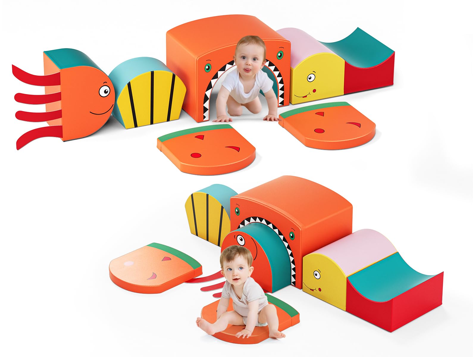 Amazon.com: Lischwert Foam Climbing Blocks for Toddlers, Shark Theme ...