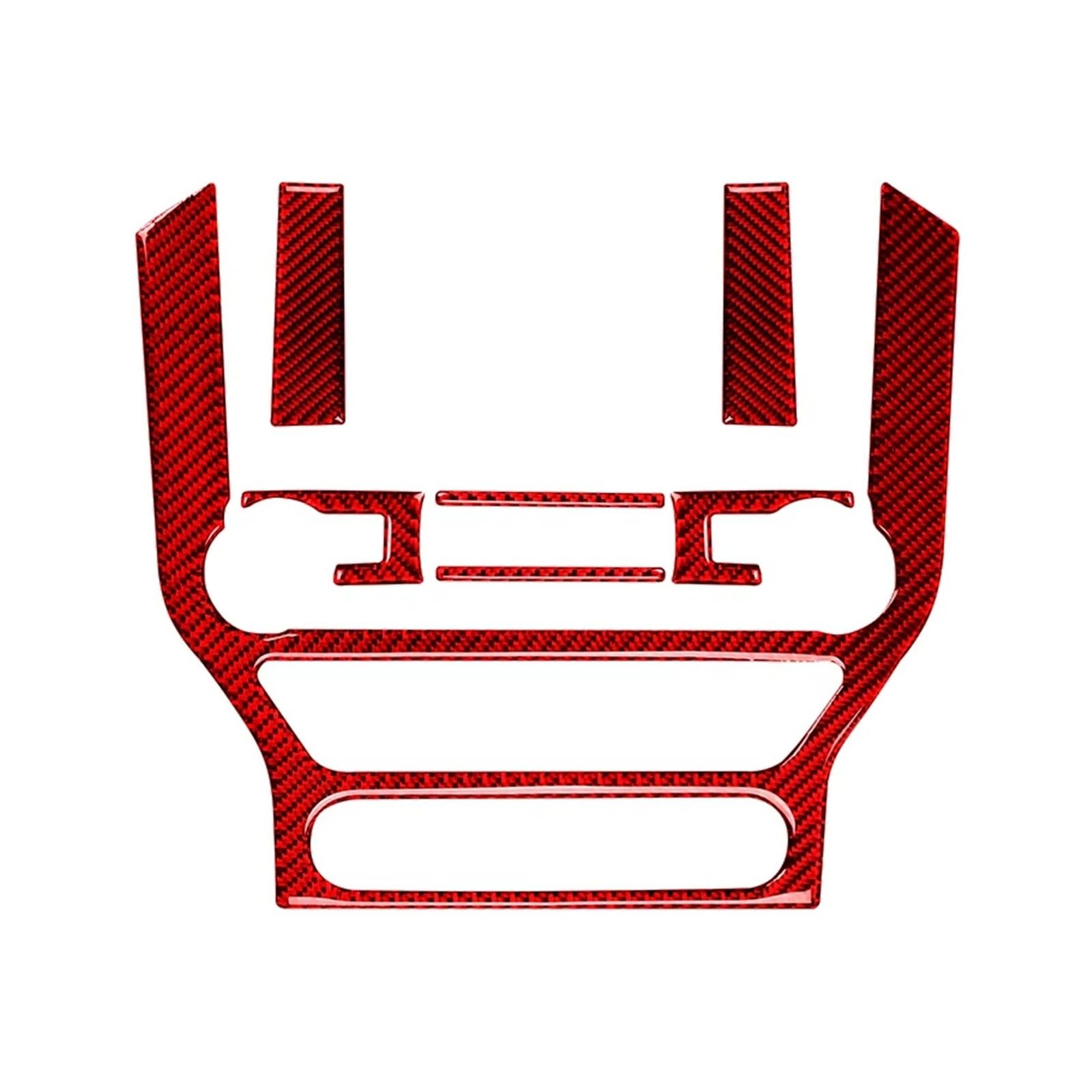 Ajqbrmb A Set Red Interior Trim For For Mustang For Gt 2015-2021 Car Gps Navigation Trim Frame Multi-Media Console Decoration Sticker Decal Panel Frame Cover(A Set Red)