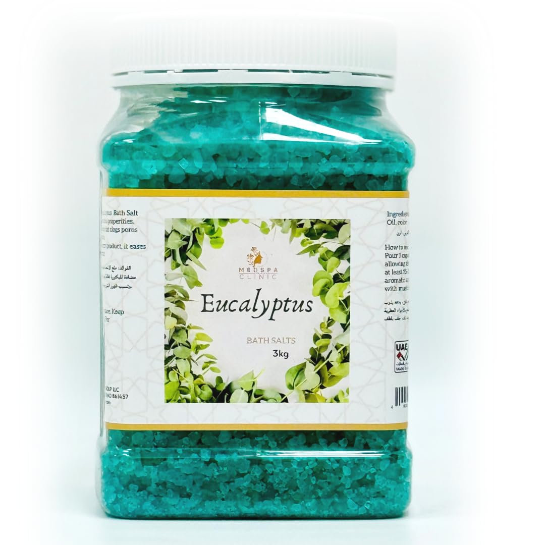 MEDSPA Eucalyptus Bath Salt Enriched With Essential Oil and Infused with Rose Petals for Bathing, Spa, Foot, Muscle Relief, Aches & Pains 3kg 105oz